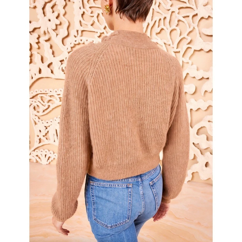 NWOT Ulla Johnson Alpaca-Blend Embroidered Long-Sleeve Reina Pullover Sweater - Picture 5 of 6